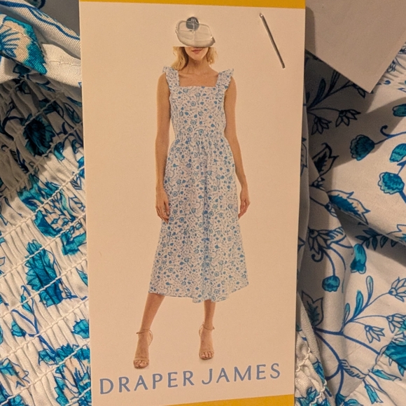 Draper James Blue and White Floral Midi Dress - Picture 9 of 9